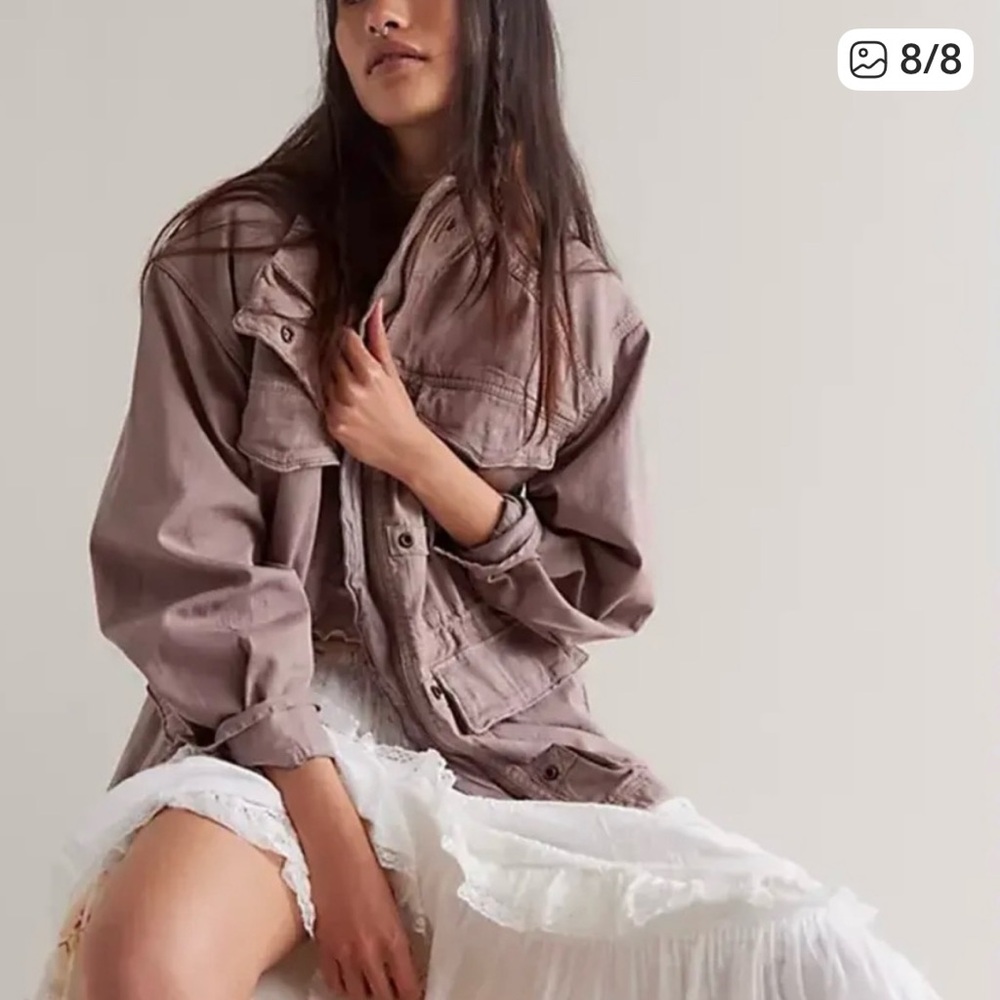 Free People Mauve Utility Jacket